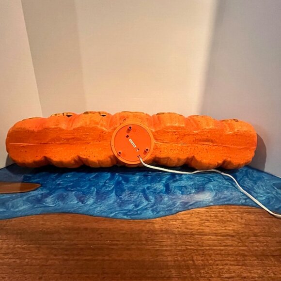 Halloween 26" Row of 7 Jack O Lantern Pumpkins Lighted Foam Blow Mold - Picture 9 of 10